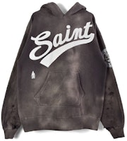 SAINT Mxxxxxx Distressed Logo Print Hoodie Deep Gray. SM-A21-0000-037 SAINT Mxxxxxx Distressed Logo Print Hoodie Deep Gray. SM-A21-0000-037