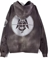 Lookbook SAINT Mxxxxxx Distressed Logo Print Hoodie Deep Gray. SM-A21-0000-037