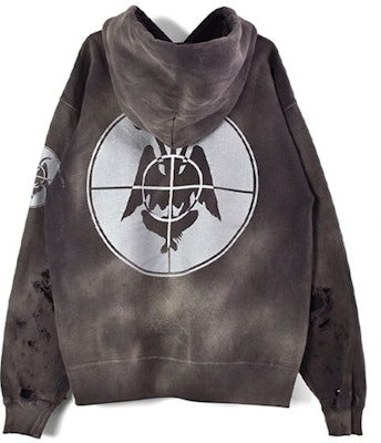 SAINT Mxxxxxx 仿舊標誌印花連帽衫 深灰色 SM-A21-0000-037 Lookbook SAINT Mxxxxxx 仿舊標誌印花連帽衫 深灰色 SM-A21-0000-037