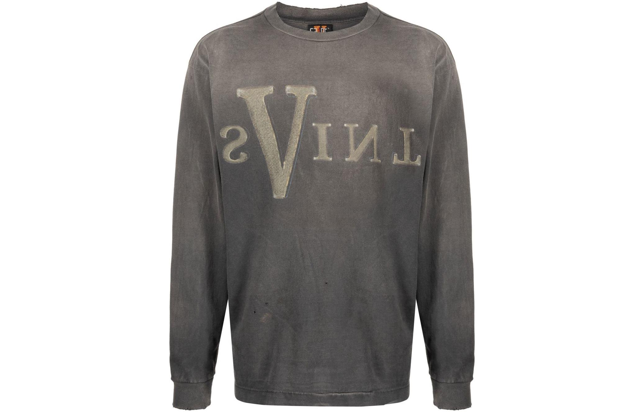 Order SAINT Mxxxxxx 刺繡標誌長袖圓領T恤 灰色 SM-A22-0000-076