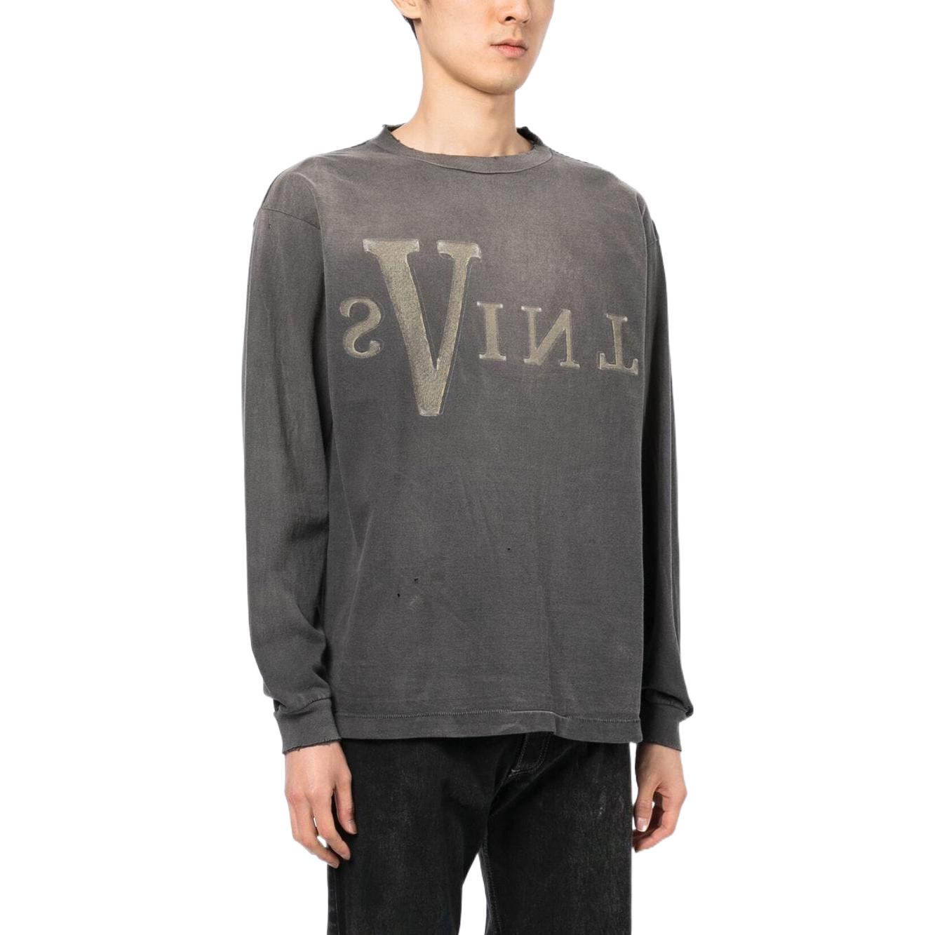 Purchase SAINT Mxxxxxx 刺繡標誌長袖圓領T恤 灰色 SM-A22-0000-076