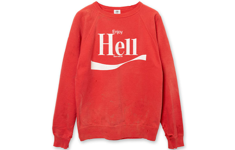 SAINT Mxxxxxx ENJYHLL Red Cotton Crewneck Letter Print Sweatshirt Unisex A21-030-62