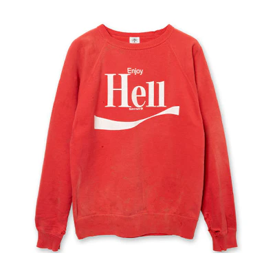 SAINT Mxxxxxx ENJYHLL Red Cotton Crewneck Letter Print Sweatshirt Unisex A21-030-62