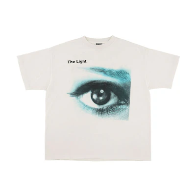 SAINT Mxxxxxx Eye Letter Print Crew Neck Unisex White T-Shirt. SM-S21-0000-003