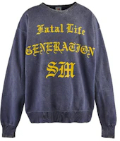 SAINT Mxxxxxx Fatal Life Graphic Crewneck Sweatshirt Purple Long Sleeve SM-YS8-0000-029 SAINT Mxxxxxx Fatal Life Graphic Crewneck Sweatshirt Purple Long Sleeve SM-YS8-0000-029