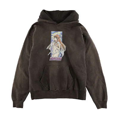 SAINT Mxxxxxx FW21 Anime Graphic Oversized Hoodie Unisex Black Brown. SM-A21-0000-034