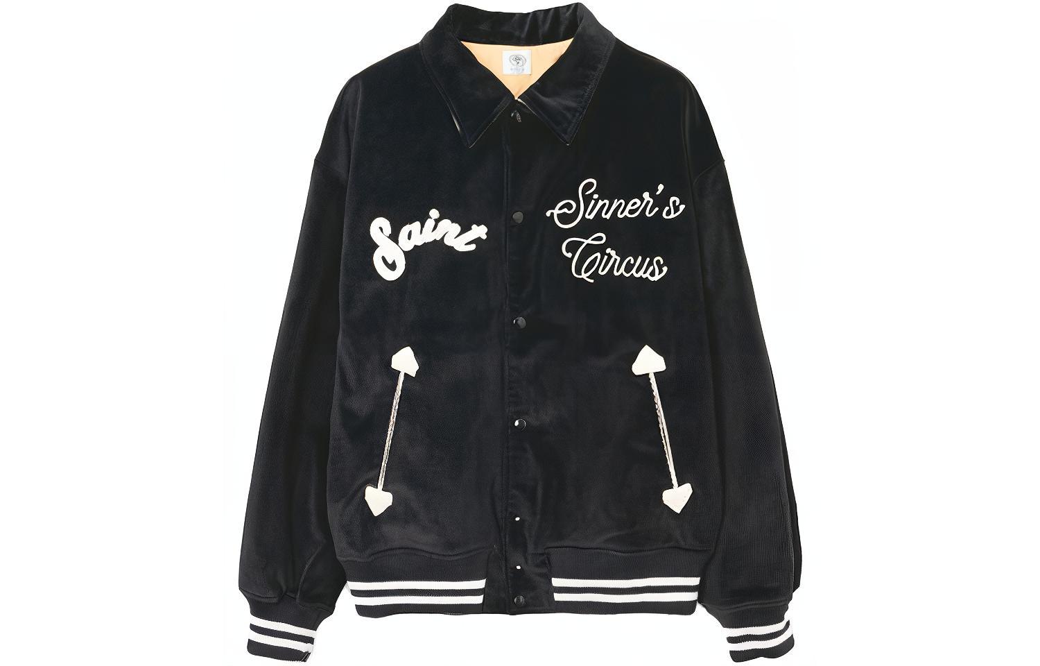 SAINT Mxxxxxx FW21 Corduroy Embroidered Collar Jacket Unisex Black A21-041-13