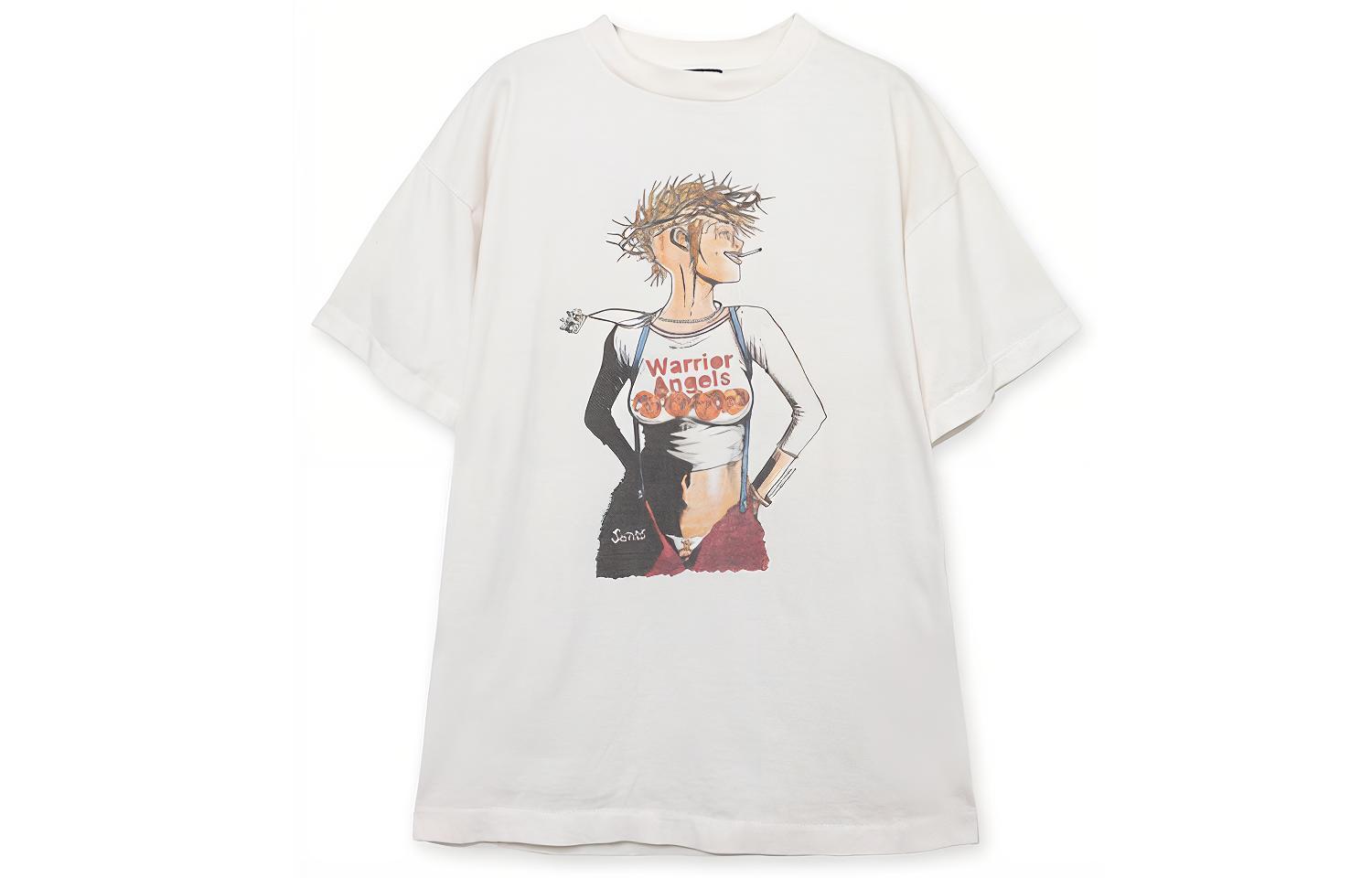 SAINT Mxxxxxx FW21 Graphic Print Crewneck Short Sleeve T-Shirt  White. SS-A21-006-4