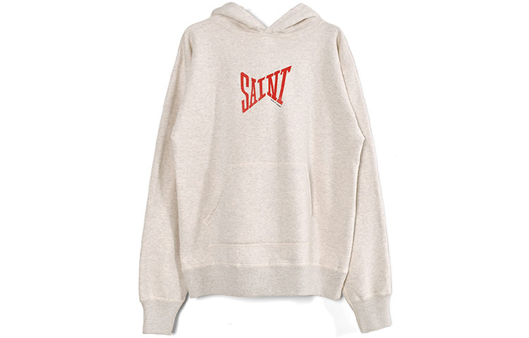 SAINT Mxxxxxx FW21 Logo Print Hoodie Beige Men’s A21-0000-033