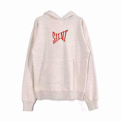 SAINT Mxxxxxx FW21 Logo Print Hoodie Beige Men’s A21-0000-033