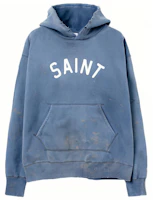 SAINT Mxxxxxx FW21 Solid Color Vintage Letter Pullover Sweatshirt Blue Mens SS21SM-019-93 SAINT Mxxxxxx FW21 Solid Color Vintage Letter Pullover Sweatshirt Blue Mens SS21SM-019-93