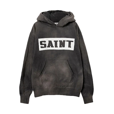 SAINT Mxxxxxx FW21 Vintage Print Hoodie Grey A21-036-13