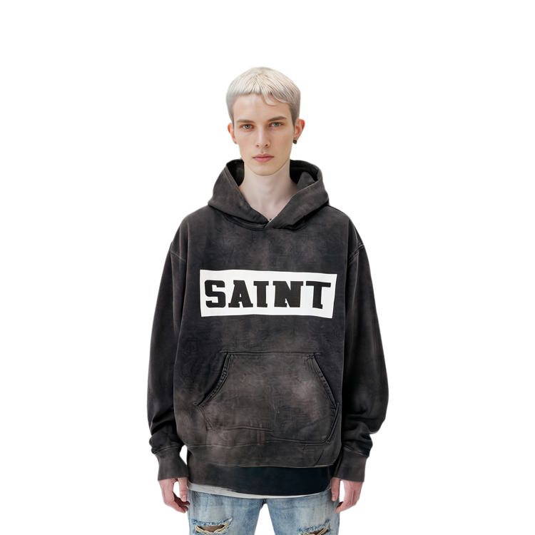 Purchase SAINT Mxxxxxx FW21 復古印花連帽衫 灰色 A21-036-13