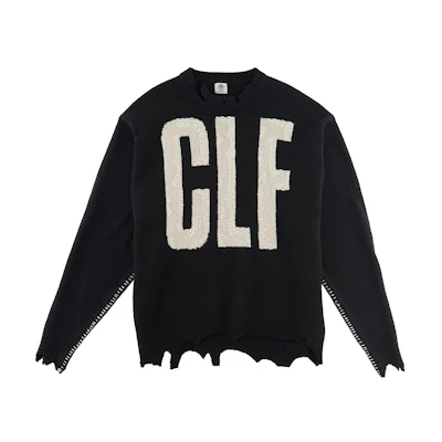 SAINT Mxxxxxx FW22 Black Solid Color Letter Print Knit Long Sleeve Sweater SM-A22-0000-033