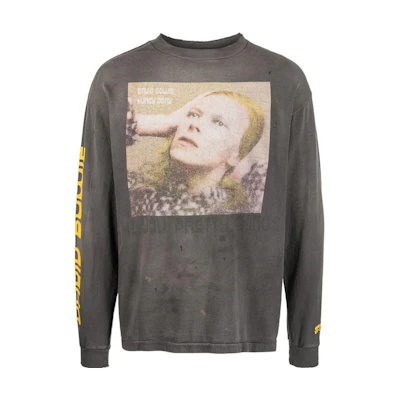 SAINT Mxxxxxx FW22 Grey Graphic Print Long Sleeve Casual T-Shirt SMA220000075BLK