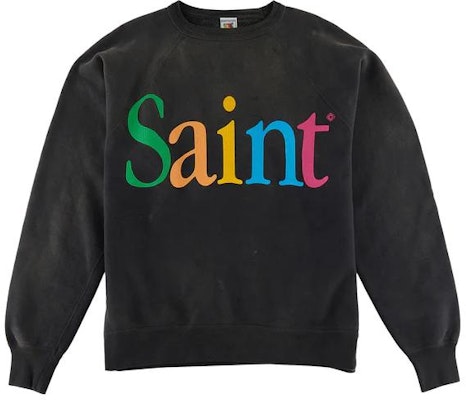 SAINT Mxxxxxx FW22 黑色字母印花圓領衫 男女款毛衣。 SM-A22-0000-015 Order SAINT Mxxxxxx FW22 黑色字母印花圓領衫 男女款毛衣。 SM-A22-0000-015