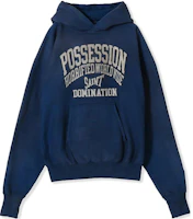 SAINT Mxxxxxx FW22 Blue Letter Print Hoodie Pullover SM-A22-0000-026 SAINT Mxxxxxx FW22 Blue Letter Print Hoodie Pullover SM-A22-0000-026