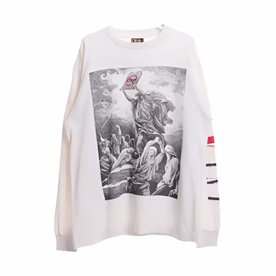 SAINT Mxxxxxx FW22 Graphic Crewneck Long Sleeve T-Shirt White Men SM-S22-0000-069