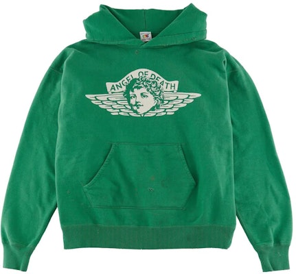 SAINT Mxxxxxx FW22 綠色字母印花長袖連帽衫。 SM-A22-0000-023 Buy SAINT Mxxxxxx FW22 綠色字母印花長袖連帽衫。 SM-A22-0000-023