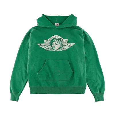 SAINT Mxxxxxx FW22 Green Letter Print Pullover Hoodie Long Sleeve. SM-A22-0000-023