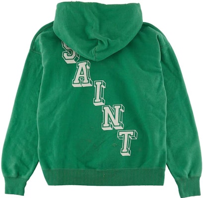 SAINT Mxxxxxx FW22 綠色字母印花長袖連帽衫。 SM-A22-0000-023 Lookbook SAINT Mxxxxxx FW22 綠色字母印花長袖連帽衫。 SM-A22-0000-023