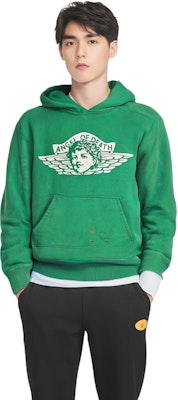 SAINT Mxxxxxx FW22 綠色字母印花長袖連帽衫。 SM-A22-0000-023 Shop SAINT Mxxxxxx FW22 綠色字母印花長袖連帽衫。 SM-A22-0000-023