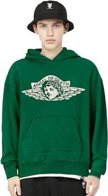 SAINT Mxxxxxx FW22 綠色字母印花長袖連帽衫。 SM-A22-0000-023 Sizing SAINT Mxxxxxx FW22 綠色字母印花長袖連帽衫。 SM-A22-0000-023