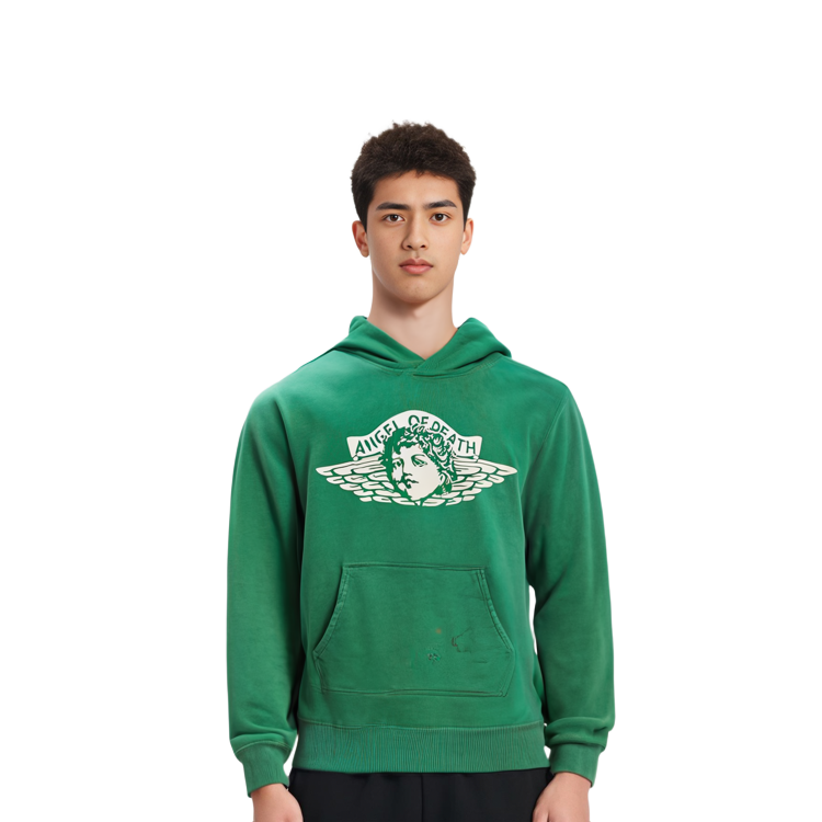 Cheap SAINT Mxxxxxx FW22 綠色字母印花長袖連帽衫。 SM-A22-0000-023