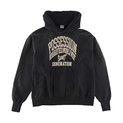 SAINT Mxxxxxx FW22 Letter Logo Print Hoodie Black Long Sleeve SM-A22-0000-025