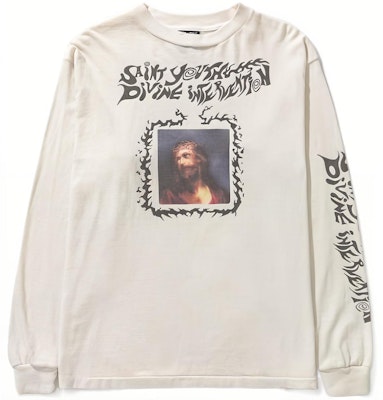 SAINT Mxxxxxx FW22 字母油畫印花白色長袖T恤 男款 SM-A22-0000-010 Order SAINT Mxxxxxx FW22 字母油畫印花白色長袖T恤 男款 SM-A22-0000-010