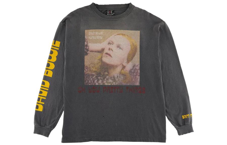 SAINT Mxxxxxx FW22 Plain Logo Graphic Long Sleeve Tee Men’s Grey sm-a22-0000-075