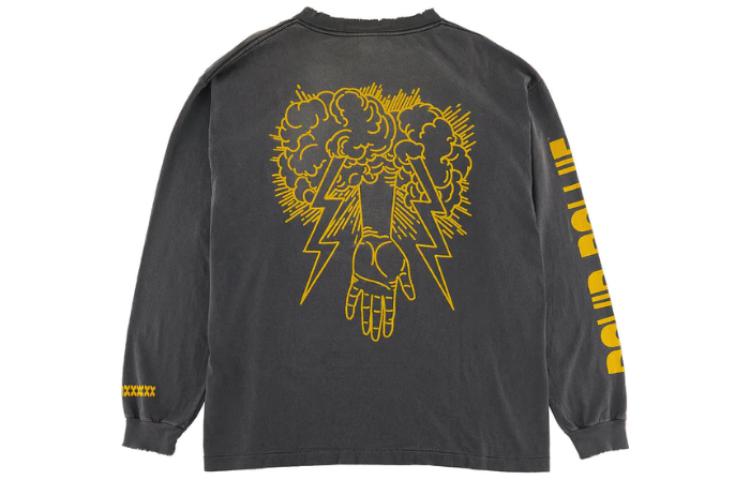 Lookbook SAINT Mxxxxxx FW22 純logo長袖T恤 男款 灰色 sm-a22-0000-075