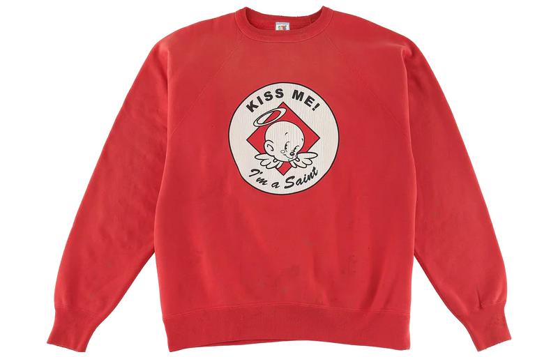 SAINT Mxxxxxx FW22 Red Cartoon Print Crewneck Long Sleeve Sweatshirt SM-A22-0000-019