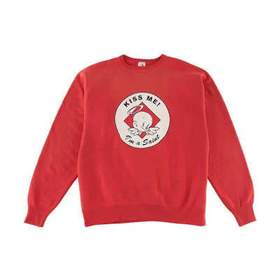 SAINT Mxxxxxx FW22 Red Cartoon Print Crewneck Long Sleeve Sweatshirt SM-A22-0000-019