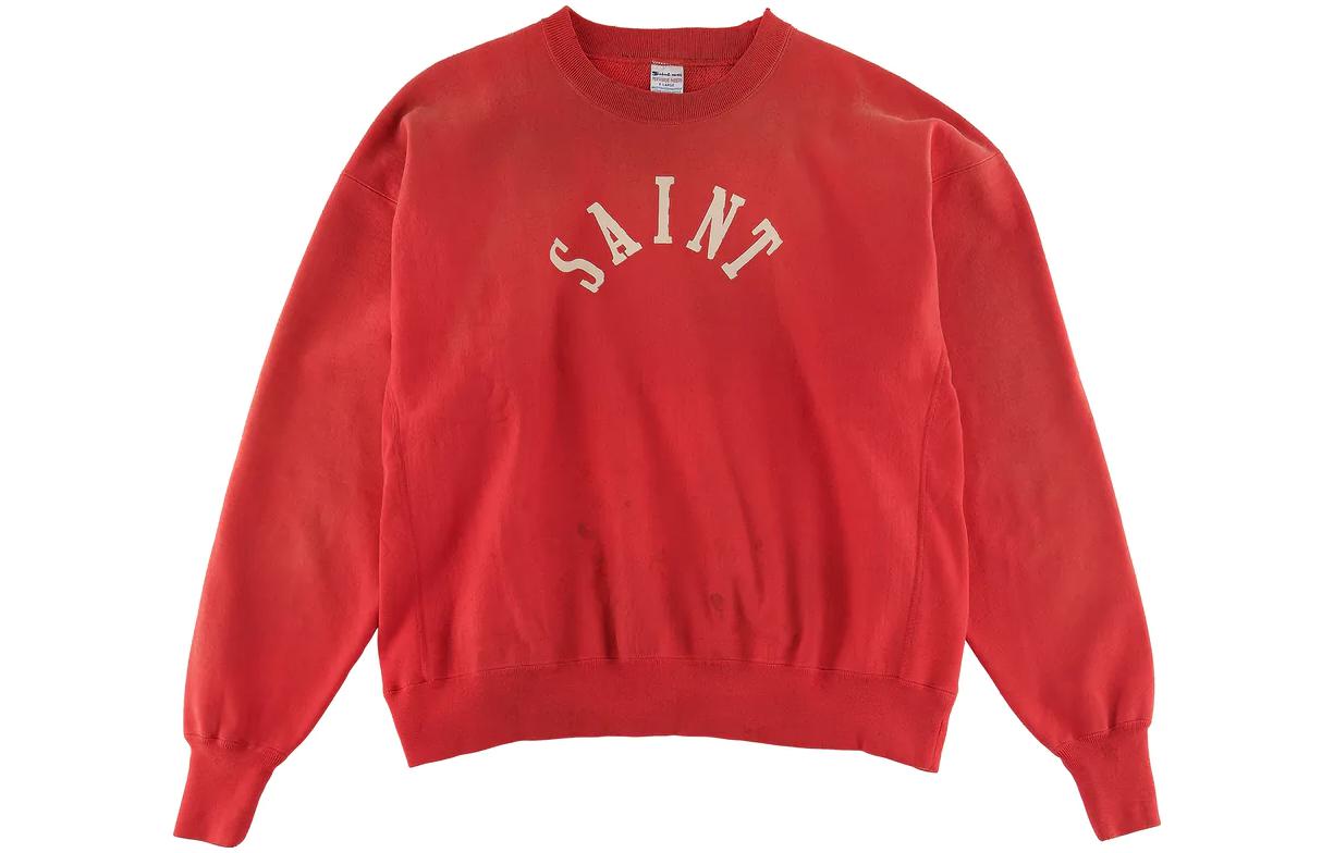 SAINT Mxxxxxx FW22 Red Pullover Sweatshirt with Logo Print for Men SM-A22-0000-020