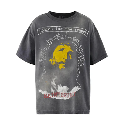SAINT Mxxxxxx FW23 Abstract Print Oversized Crewneck T-Shirt Unisex Grey sm-a23-0000-002