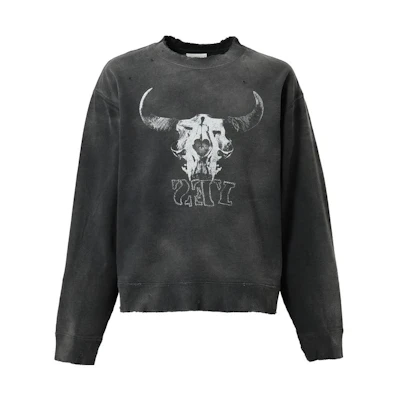 SAINT Mxxxxxx FW23 Black Crewneck Pullover Devil Print Sweatshirt G11P0043-BLK