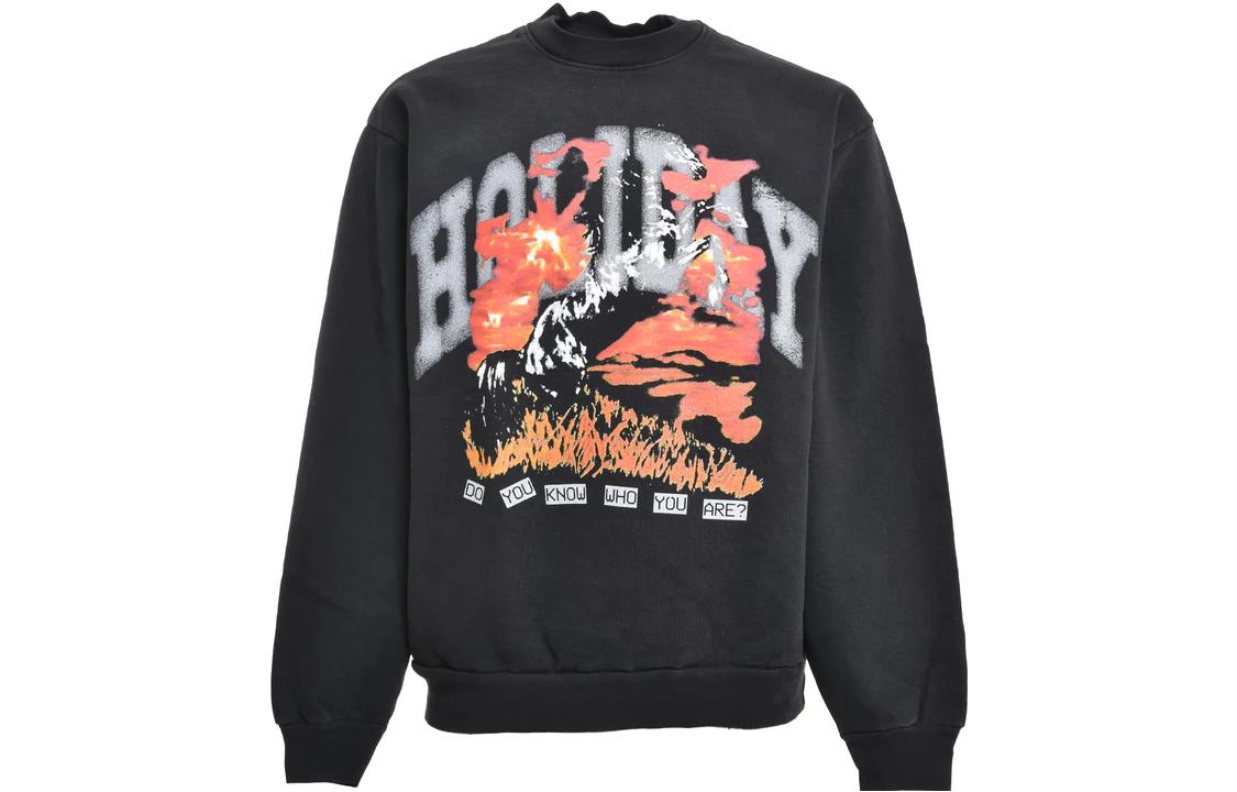 SAINT Mxxxxxx FW23 Black Graphic Print Crewneck Sweatshirt HOLIDAY-09