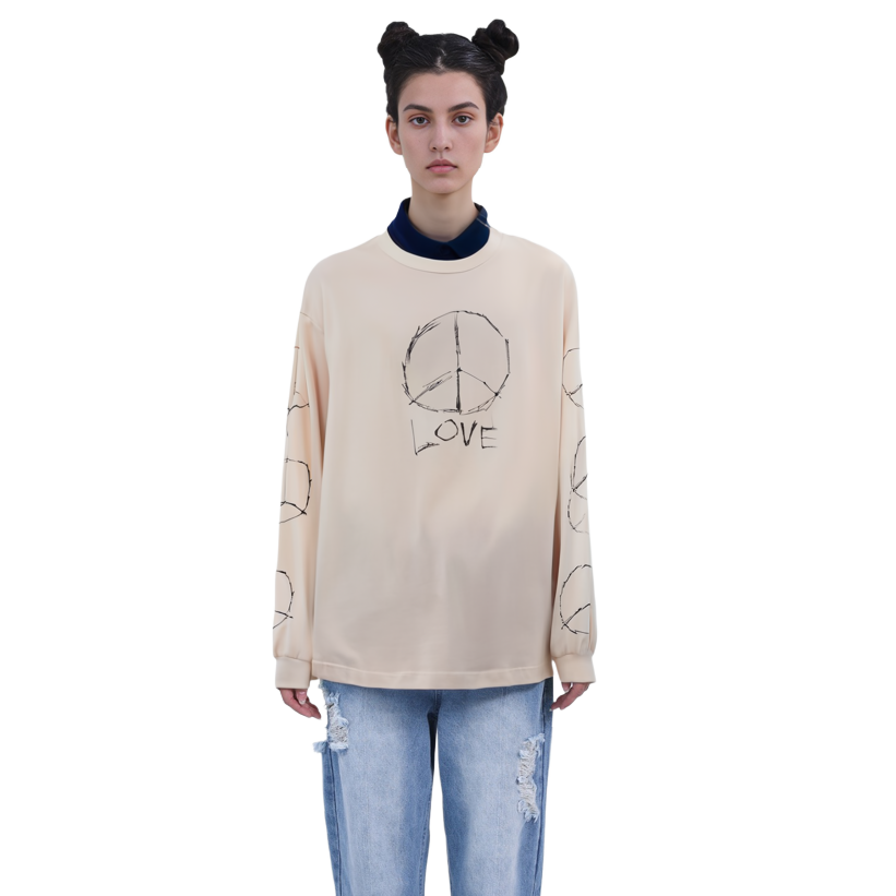 Purchase SAINT Mxxxxxx FW23 男女款字母印花長袖圓領上衣 T恤。 sm-a23-0000-014