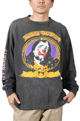 SAINT Mxxxxxx FW24 字母印花長袖圓領T恤 黑色 SM-YS1-0000-C40 Shop SAINT Mxxxxxx FW24 字母印花長袖圓領T恤 黑色 SM-YS1-0000-C40