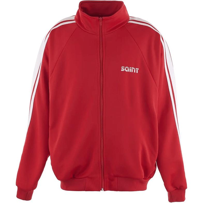 SAINT Mxxxxxx FW24 Red Striped Sleeve Jacket with Front Logo Unisex SM-YS1-0000-073