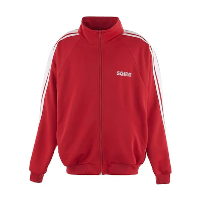 SAINT Mxxxxxx FW24 Red Striped Sleeve Jacket with Front Logo Unisex SM-YS1-0000-073