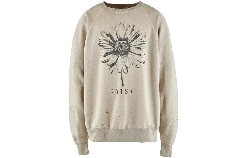 SAINT Mxxxxxx Graphic Crewneck Pullover Long Sleeve Sweatshirt Beige SM-A23-0000-020