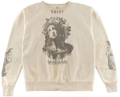 SAINT Mxxxxxx Graphic Letter Print Crewneck Sweatshirt Unisex Off-White SM-S23-0000-095 SAINT Mxxxxxx Graphic Letter Print Crewneck Sweatshirt Unisex Off-White SM-S23-0000-095