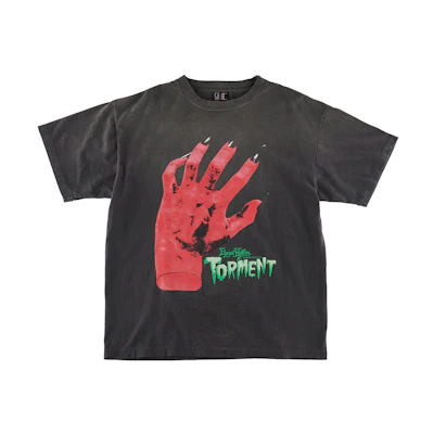 SAINT Mxxxxxx Graphic Letter Print Crewneck T-Shirt Unisex Black SM-S23-0000-003