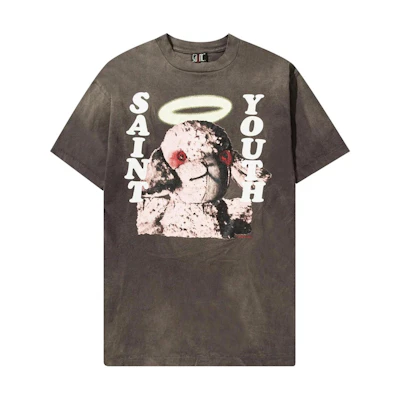 SAINT Mxxxxxx Graphic Print Crew Neck Short Sleeve T-Shirt Brown SM-A21-0000-011