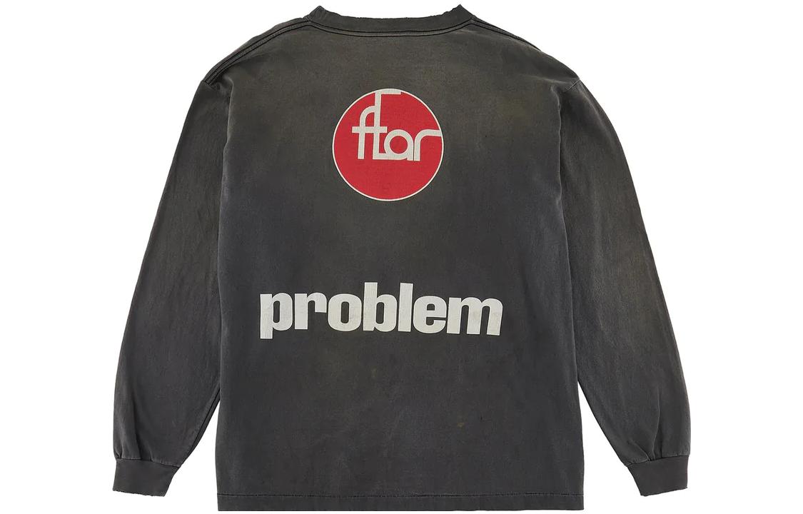 Lookbook SAINT Mxxxxxx 圖案印花長袖圓領T恤。 SM-A22-0000-011