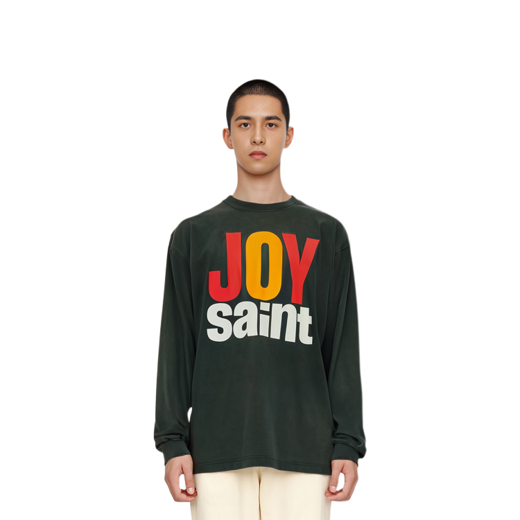 Shop SAINT Mxxxxxx 圖案印花長袖圓領T恤。 SM-A22-0000-011