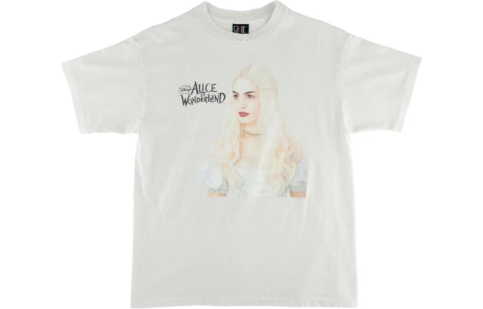 SAINT Mxxxxxx Graphic Print Crewneck T-Shirt Beige  Tee. SM-S23-0000-123