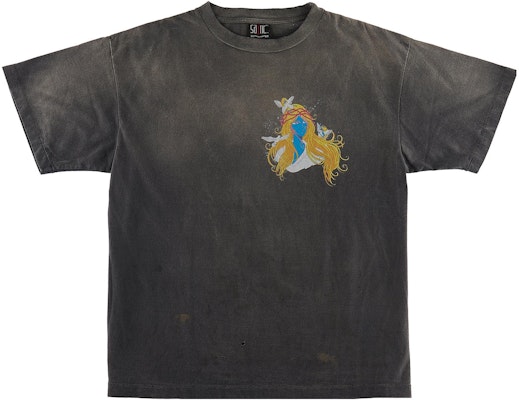 SAINT Mxxxxxx圖案印花做舊寬鬆版男女同款T恤灰色。 SM-S23-0000-013 Buy SAINT Mxxxxxx圖案印花做舊寬鬆版男女同款T恤灰色。 SM-S23-0000-013